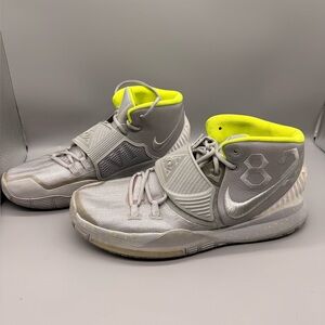 Nike Kyrie 6 TB Promo basketball Men’s shoes in a gray and neon yellow colorway
